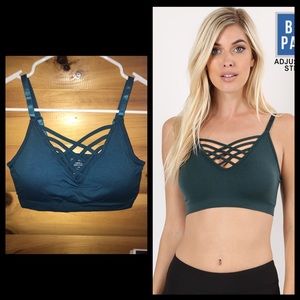 **NEW** never worn teal Criss Cross bralette